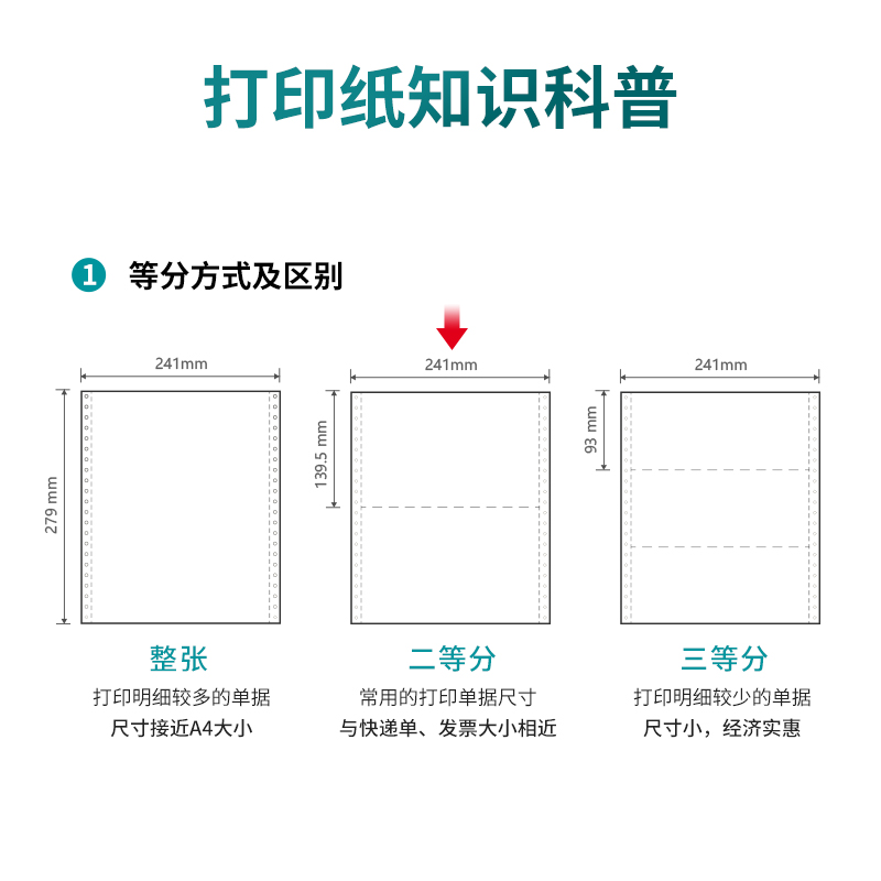 尊龙凯时木尚M241-1电脑打印纸(1/2白色不撕边)(800页/盒)