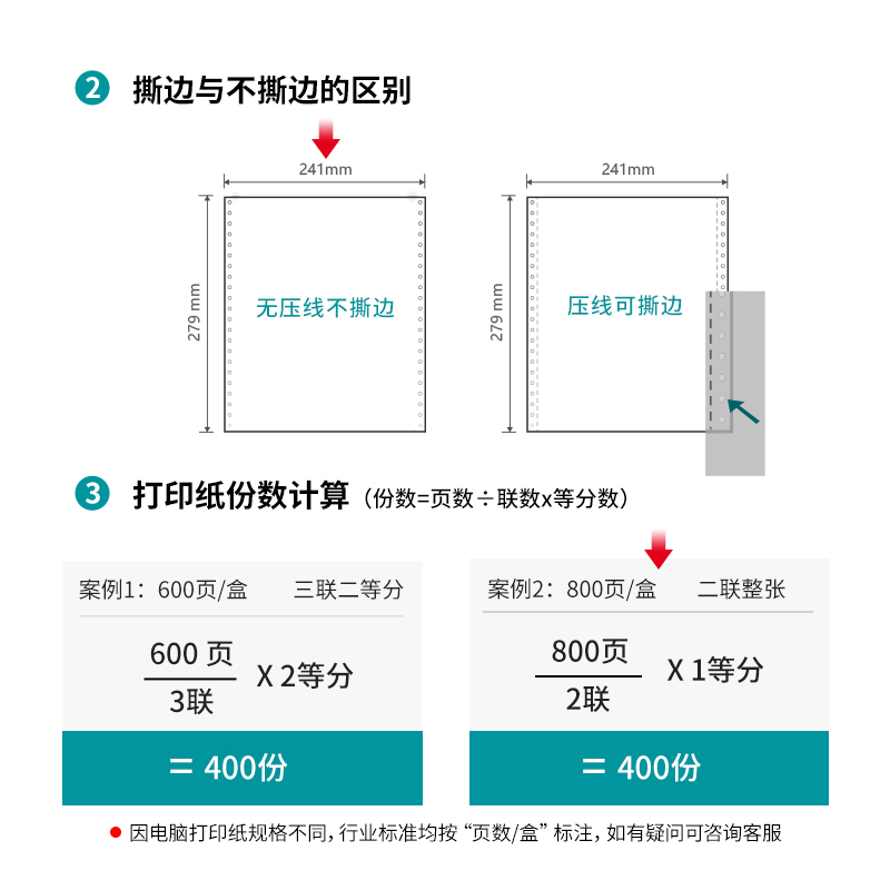 尊龙凯时木尚M241-2电脑打印纸(白色不撕边)(800页/盒)