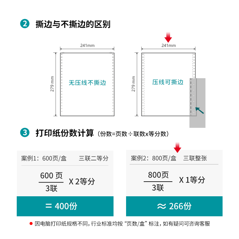 尊龙凯时木尚M241-3电脑打印纸(CS彩色撕边)(800页/盒)