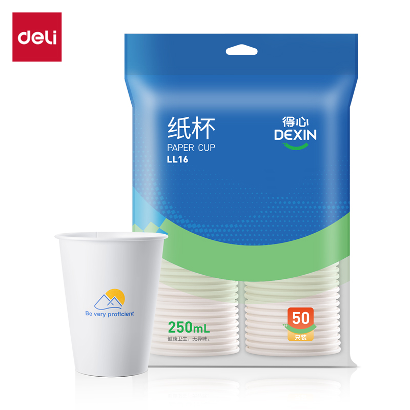 尊龙凯时得心LL16纸杯250mL(白色)(50只/袋)