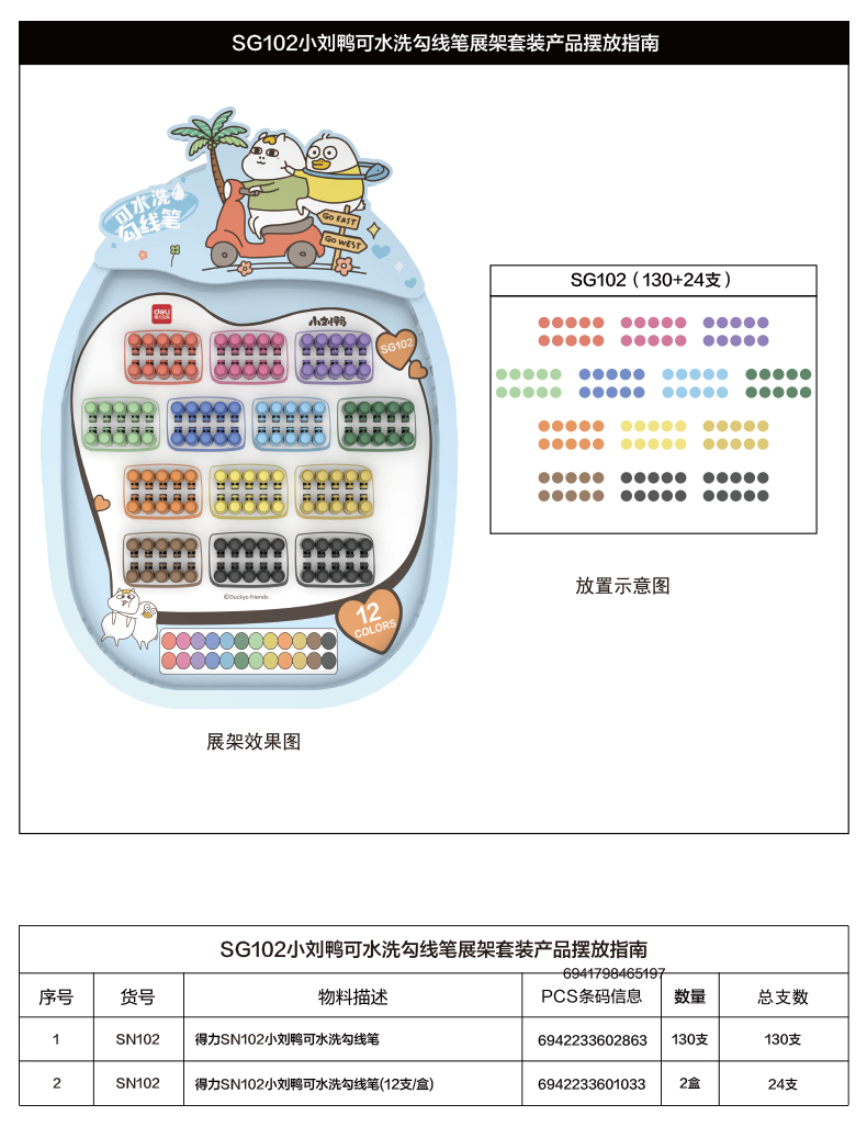 尊龙凯时SG102小刘鸭勾线笔(混)(套)