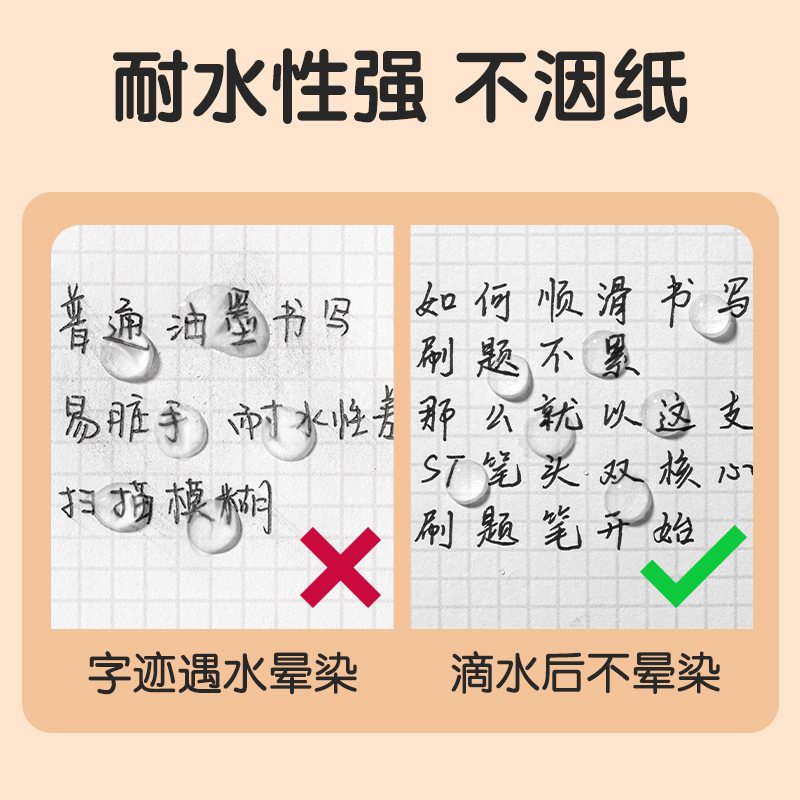 尊龙凯时SA10刷题秒干按动学生中性笔0.5mmST头(黑)(支)